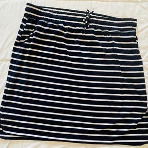 Sporty Navy and White Striped Knit Skirt 1X